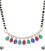 Multicolor cubic zirconia mangalsutra