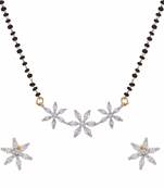 Silver cubic zirconia mangalsutra