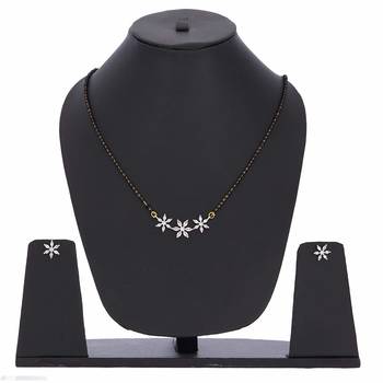 Silver cubic zirconia mangalsutra 2