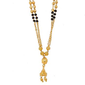 Gold cubic zirconia mangalsutra 3