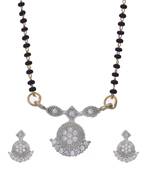 Silver cubic zirconia mangalsutra