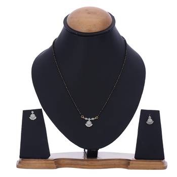 Silver cubic zirconia mangalsutra 2