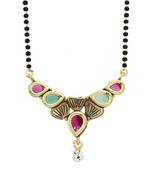 Multicolor cubic zirconia mangalsutra