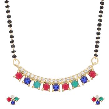 Multicolor cubic zirconia mangalsutra 1
