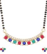 Multicolor cubic zirconia mangalsutra