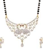 Silver cubic zirconia mangalsutra