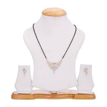 Silver cubic zirconia mangalsutra 2