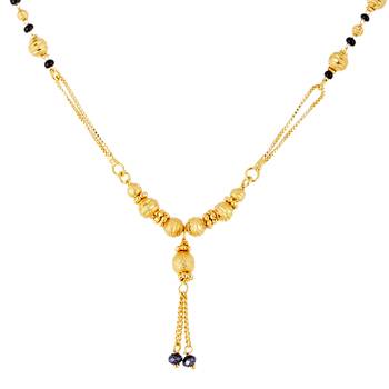 Gold cubic zirconia mangalsutra 1