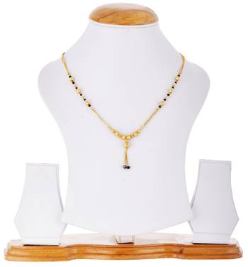 Gold cubic zirconia mangalsutra 2
