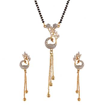 Silver cubic zirconia mangalsutra 1