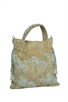 Beige pearl Garden Potli Bag 3