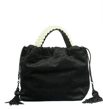 Sea Shell Design Potli Bag on a Royal Black Velvet 9