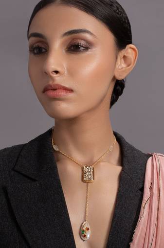 Chic Gold and White Necklace