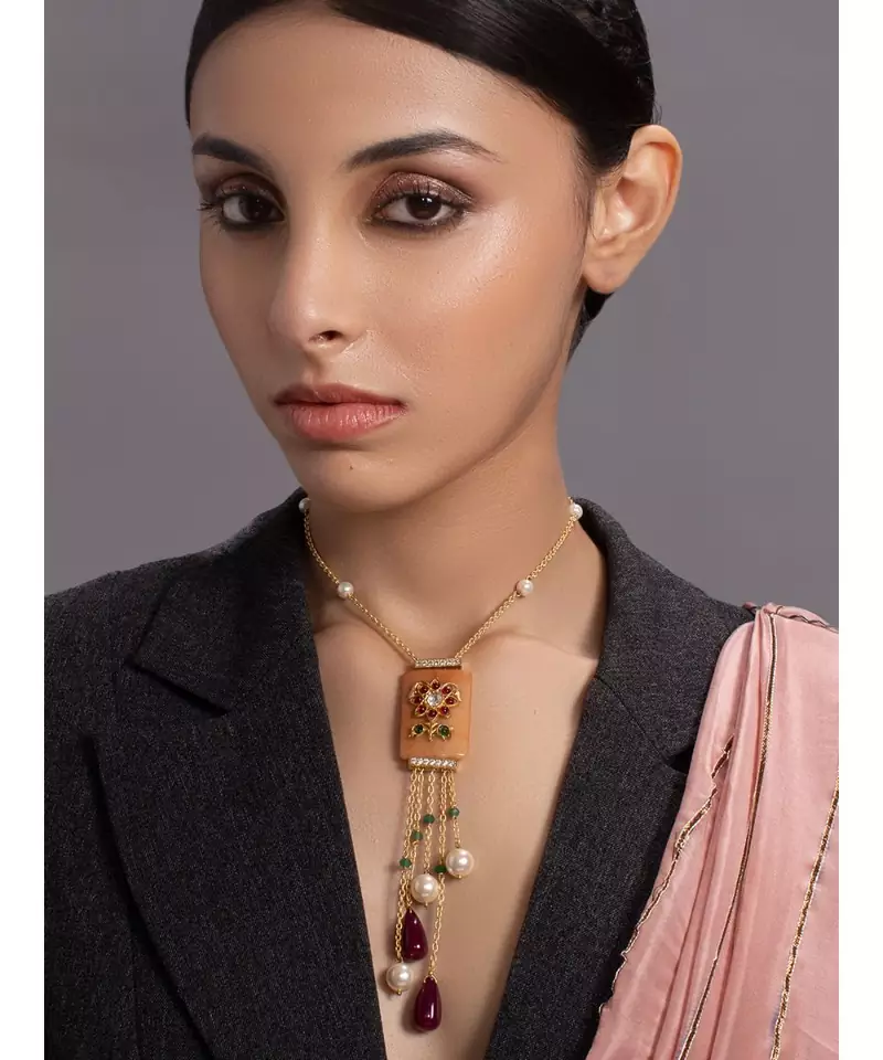 Beautful Gold and Orange Necklace