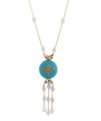 Elegant Turquoise and Gold Necklace 3