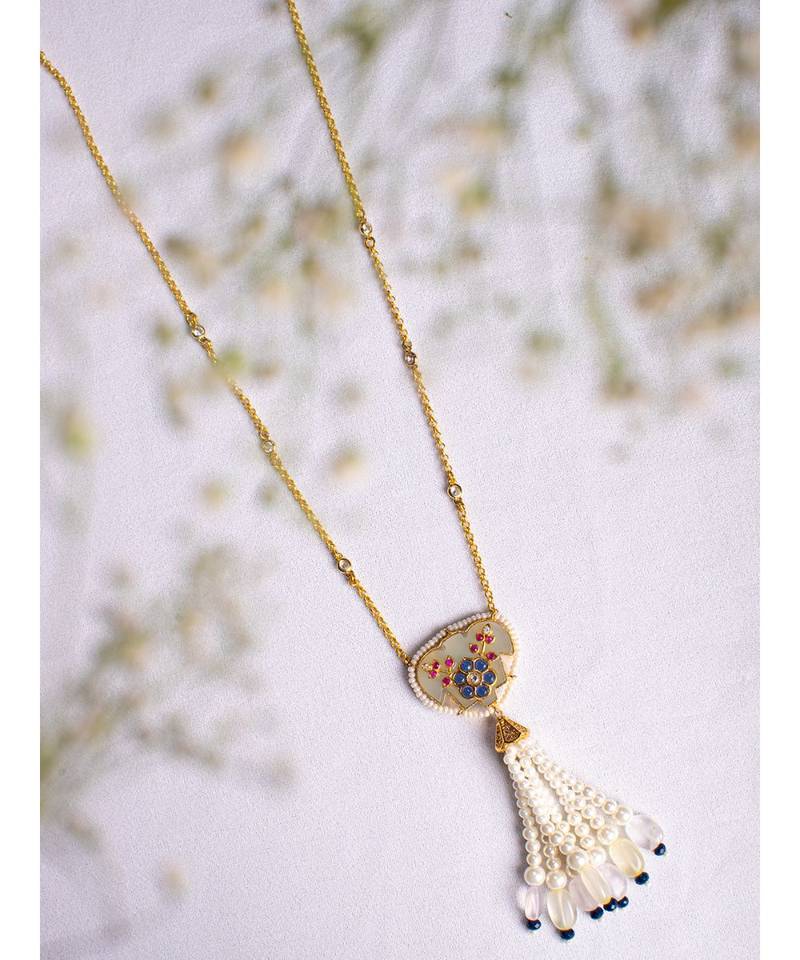 Beautiful Blue, Red, and Gold Necklace