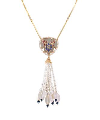 Beautiful Blue, Red, and Gold Necklace 3