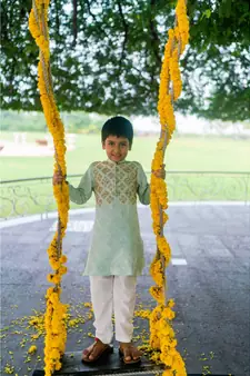 green Cotton embroidered GEO - HIGHLIGHT KURTA SET