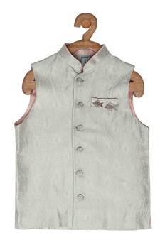 Green Silk embroidered FLYING FISH BANDI