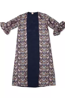 Blue Brocade printed HAPPY WILDERNESS SHRUG