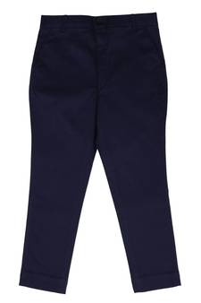 Blue cotton silk plain MIDNIGHT BLUE PANT