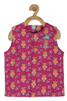 Pink Brocade printed OWL BANDI