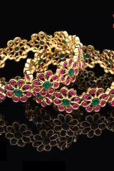 Copper Gold gold plated bangles