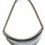 Shimmering Stiff Silver Crescent Necklace