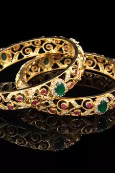 Copper Gold gold plated bangles