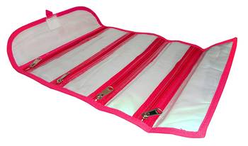 Atorakushon   Fabric Cosmetic Makeup Pouch Payal Chain watches Wrist Watch Jewelry Organizer Pack of 1 (Pink) 2