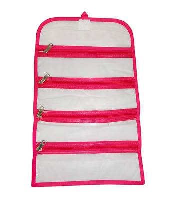 Atorakushon   Fabric Cosmetic Makeup Pouch Payal Chain watches Wrist Watch Jewelry Organizer Pack of 1 (Pink) 3