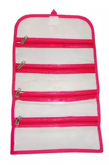 Atorakushon   Fabric Cosmetic Makeup Pouch Payal Chain watches Wrist Watch Jewelry Organizer Pack of 2 (Pink)