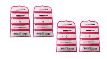 Atorakushon   Fabric Cosmetic Makeup Pouch Payal Chain watches Wrist Watch Jewelry Organizer Pack of 4 (Pink) 1