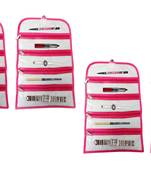 Atorakushon   Fabric Cosmetic Makeup Pouch Payal Chain watches Wrist Watch Jewelry Organizer Pack of 4 (Pink)