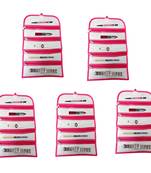 Atorakushon   Fabric Cosmetic Makeup Pouch Payal Chain watches Wrist Watch Jewelry Organizer Pack of 5 (Pink)