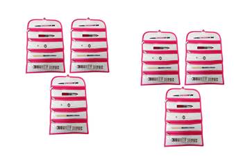 Atorakushon   Fabric Cosmetic Makeup Pouch Payal Chain watches Wrist Watch Jewelry Organizer Pack of 6 (Pink) 1