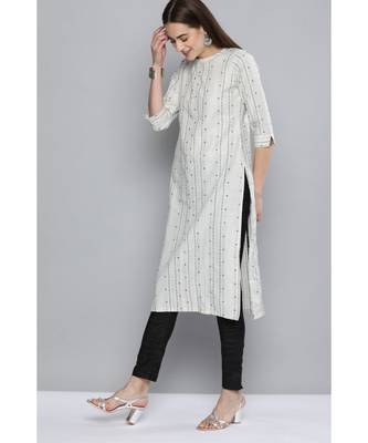 Kvsfab White & Black Pure Handloom Cotton Unstitched Sustainable Dress Material 3