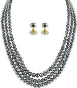 Grey pearl necklaces