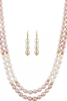 Pink pearl necklaces