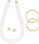 White pearl necklaces