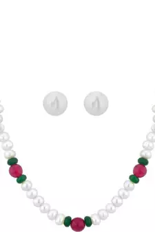 Multicolor pearl necklaces