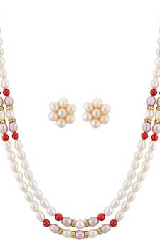Multicolor pearl necklaces