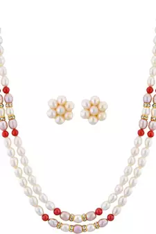 Multicolor pearl necklaces