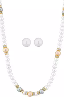 Multicolor pearl necklaces