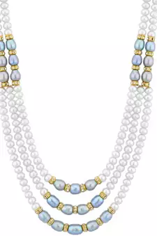 Multicolor pearl necklaces