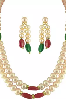 Multicolor pearl necklaces