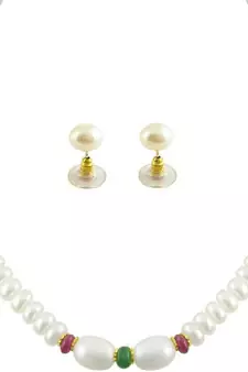 Multicolor pearl necklaces