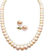 Pink pearl necklaces