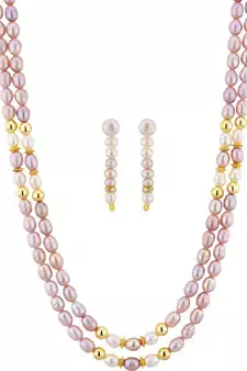 Multicolor pearl necklaces