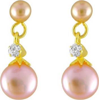 Pink pearl earrings 1